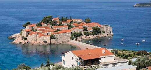 Obraz premium St Stephen Island, Sveti Stefan, Montenegro