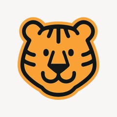 Cute tiger face illustration