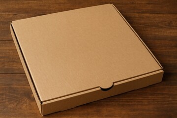 Fototapeta premium Plain cardboard pizza box closed.