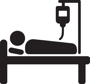 Hospital patient receiving an intravenous drip