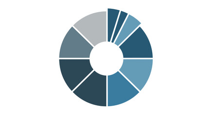 Obraz premium Colorful donut chart displaying data distribution and growth trends