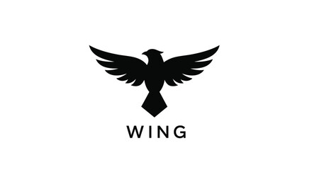 Obraz premium A striking black eagle with outstretched wings modern silhouette