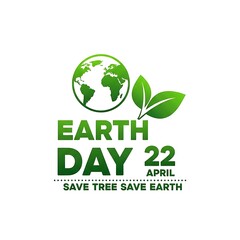 Fototapeta premium Earth day poster promoting tree conservation and environmental awareness on april 22nd
