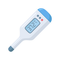 Digital Thermometer Displaying Healthy Body Temperature Measurement Icon Concept