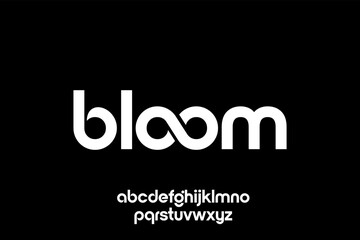Obraz premium Modern Typography Design Featuring the Word Bloom with Infinity Symbol.