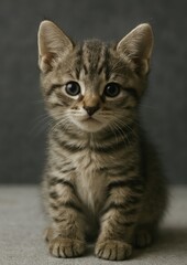 Adorable tabby kitten portrait