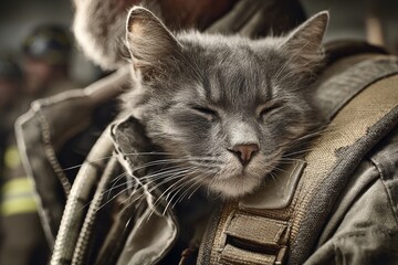 Heartwarming rescue: cat safely in owner's arms after team effor