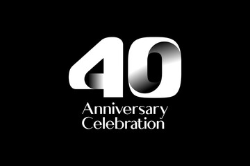 Forty Anniversary Celebration Number Graphic Design.