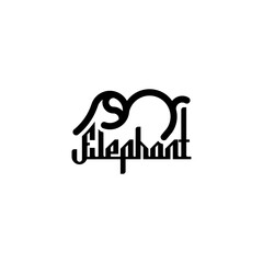 Logo design with an elephant shape that can be used as a symbol.