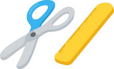 가위,자,사무용품,노랑,파랑,학용품,학교,학생,준비물,미술