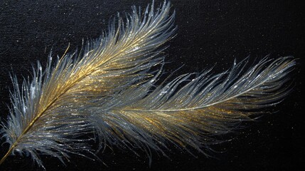 Obraz premium Golden Feather Texture Art