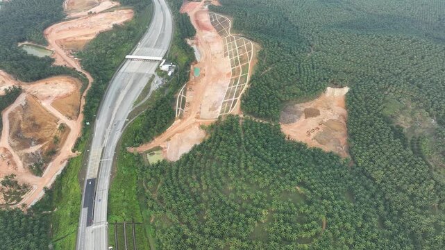 Slope Repair Work Near Rawang Malaysia Highway Toll
