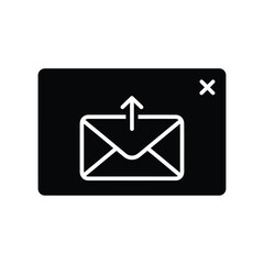 Black email with white envelope and arrow