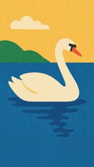 Obraz premium Serene swan on tranquil lake.