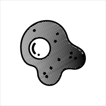 Fried Egg Icon, Egg Half Fried Omelet