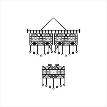 Macrame Icon, Knotted Decorative Form Of Textile