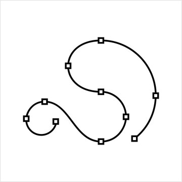 Spline Icon, Geometric Mathematics Drawing Icon