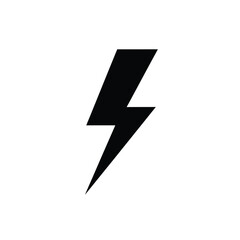 Black lightning bolt on white background symbol 1