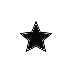 Obraz premium Black star with white outline symbol shape 1