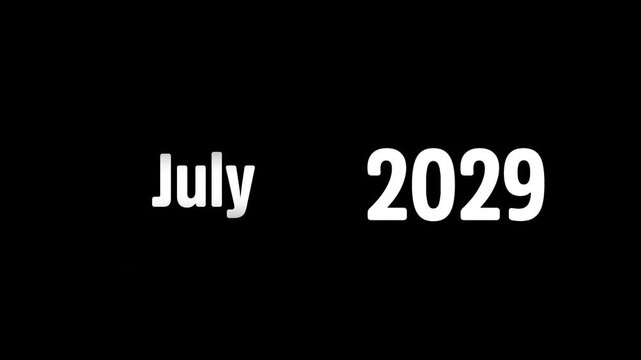 2029 Year Cover with months January to December 2029 to 2030