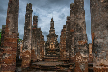 architectural element in the Sukhothai Historical Park in central Thailand