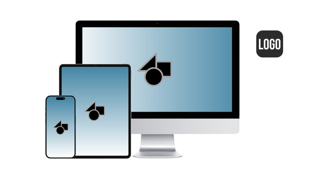 Responsive Devices Mockup 3 &ndash; Desktop Laptop Tablet Smartphone Screen Presentation, Multi Device Display Animation, Responsive Website and App UI UX Showcase Template