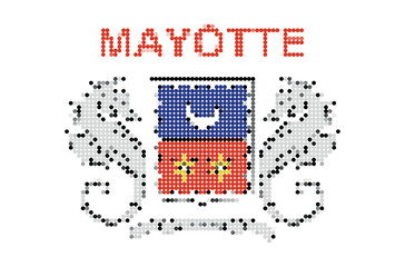 Flag of Mayotte pixel art of dots