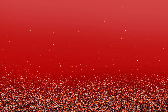 Abstract red background with shining gold glitter