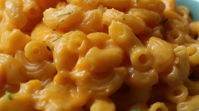close up of macaroni and cheese in plate