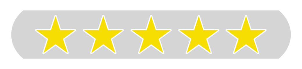 Fototapeta premium Bewertung 5 Sterne - Stern Icons auf grauem Button