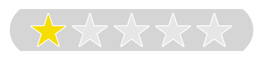 Fototapeta premium Bewertung 1 Stern - Stern Icons auf grauem Button