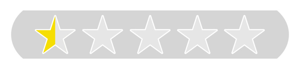 Fototapeta premium Bewertung 0,5 Sterne - Stern Icons auf grauem Button