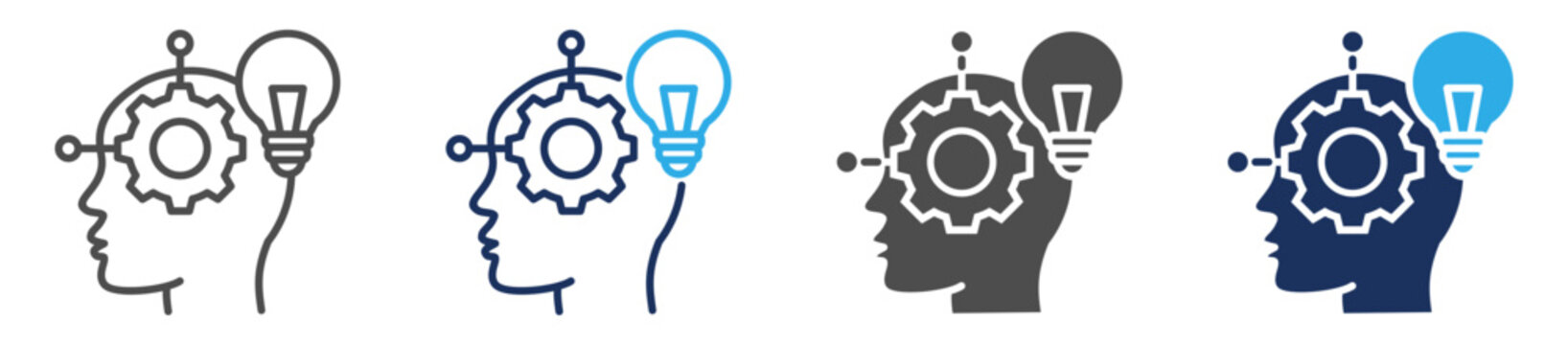lateral thinking icon set multiple concept