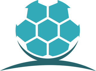 Fototapeta premium Hexagon Ball Logo Sports Technology Network