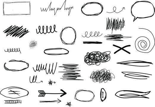 set of hand drawn illustrations a droing