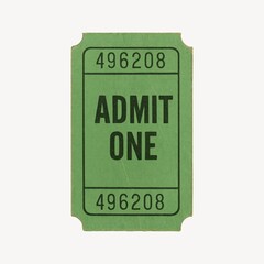 Vintage green admit ticket