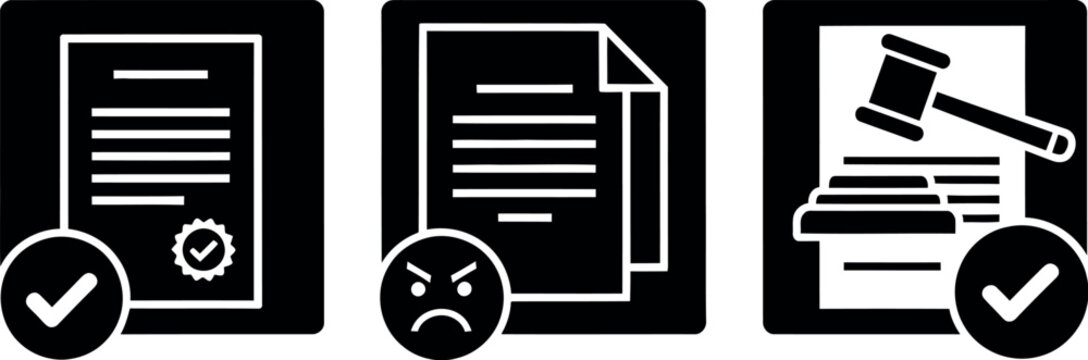 Document status indicators showing approval, rejection, and completion