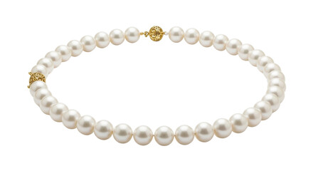 Obraz premium Pearl necklace with gold clasp, elegant jewelry for formal occasions