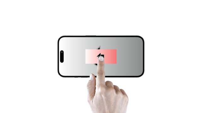 Mobile Horizontal Click &ndash; Smartphone Screen Presentation with Hand Gestures, Swipe Scroll Tap Click Animation, Vertical App UI UX Showcase, Social Media Story Template