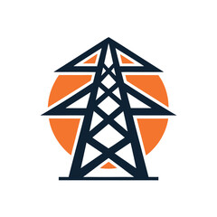 Oil drilling rig with orange background oil rig industrial energy