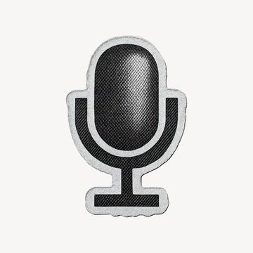 Retro microphone textured illustration.