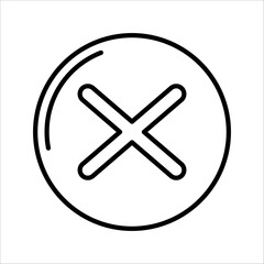 Obraz premium Black delete icon. Error warning. Toolbar control. Menu command. User interface design. Silhouette symbol in white space. Solid pictogram for web and mobile. Isolated vector illustration.