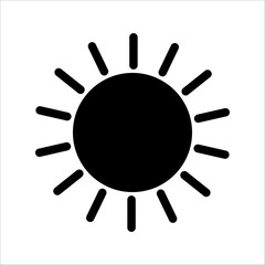 Obraz premium Minimalistic sun icon with radiating rays, representing light and warmth.