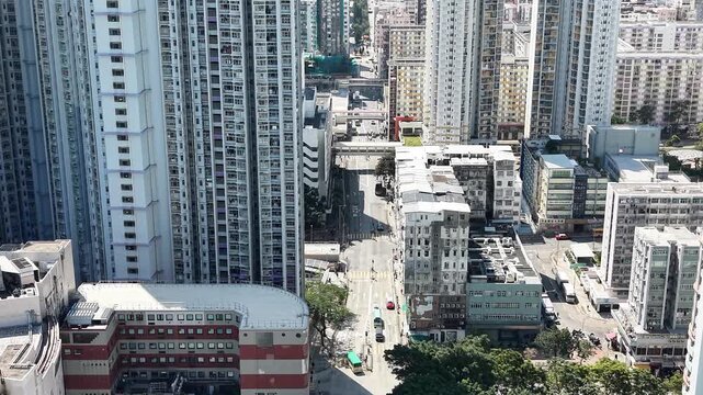 Shek Kip Mei skyline features estates and hillside contrasts Feb 11 2026