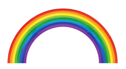 Vibrant multicolor rainbow arc with smooth gradient colors isolated on transparent background