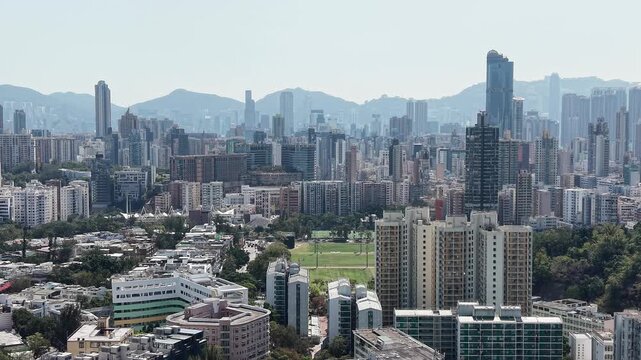 Middle Kowloon skyline displays dense urban tower clusters Feb 11 2026