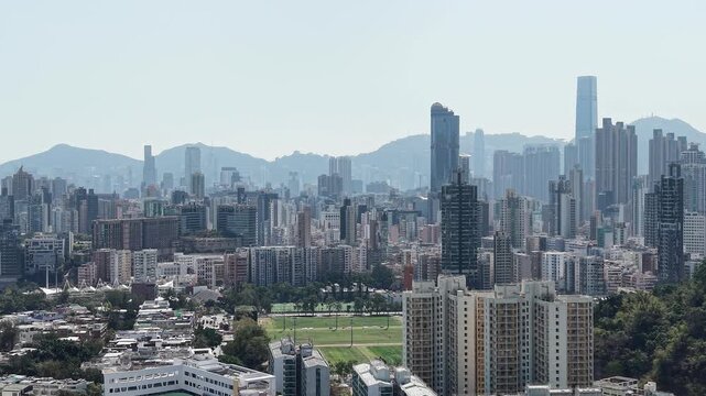 Middle Kowloon skyline displays dense urban tower clusters Feb 11 2026