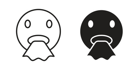 Puking emoji icons suitable for infographics, websites and print media and interfaces. Line vector icon.