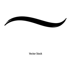 A black curved line on a white background