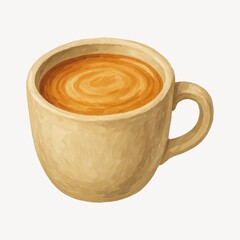 Warm, inviting coffee cup illustration.